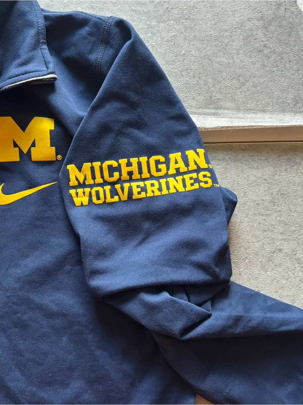 Blue u of m nike quarter zip